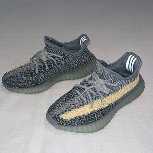 Yeezy Gray and Cream Athletic Shoes
